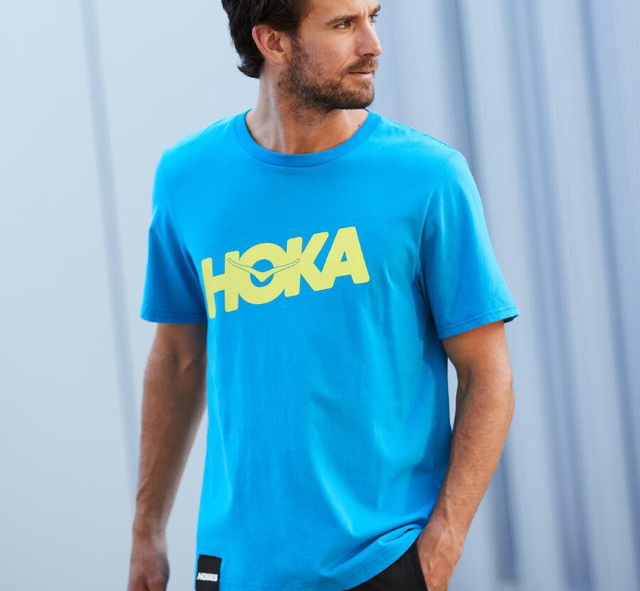 Camisa Hoka One One Hombre - Brand - Azules - WIN532608